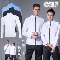 Autumn and winter GOLF golf long-sleeved warm clothes golf jacket jacket mens and womens long-sleeved T-shirt with plush