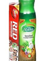 Dabur Vatika 7 Ayurvedic Herbs Enriched Dabur Vatika Coconut Hair Oil 150 ml Free Dabur Red Paste 40g