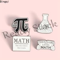 【hot sale】 ✧■ B36 Creative Love Math Enamel Pins Fashion Funny π Lab Educational Brooch Lapel Badge Cartoon Jewelry Gift