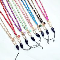 New chain wear leather mobile lanyard leather metal lanyard multi-purpose hanging neck pendant lanyard key chain rope wholesale