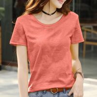 MRMT 2023 Brand New Women’s T-Shirt Pure Cotton Slub Ladies Women T Shirts Loose Breathable Woman T-Shirts Casual Tops Tee shirt