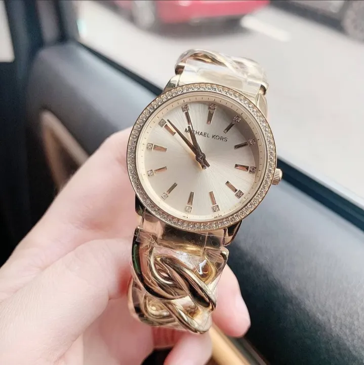 michael kors gold chain link watch