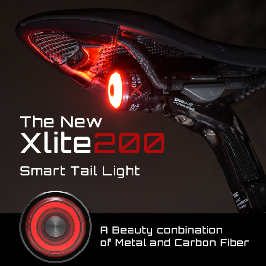 Enfitnix đèn đuôi xe đạp thông minh xlite200 mới nhất đèn led cảnh báo ban - ảnh sản phẩm 6