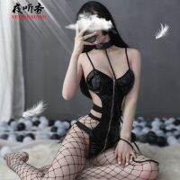 New sexy underwear sexy traction seduction role play backless gathering game patent leather zipper onepiece suit SF8A