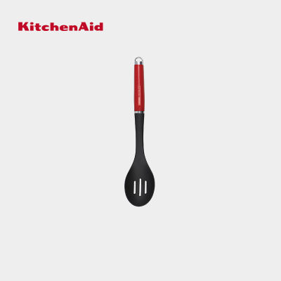 KitchenAid Nylon Slotted Spoon - Almond Cream/ Empire Red ช้อนไนล่อน