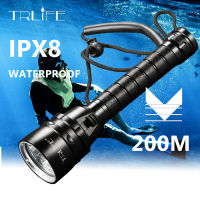 200m Underwater Professional Waterproof Diving Flashlight Torch 3T6 5L2 Scuba Diving Torch IPX-8 Dive Light Using 18650