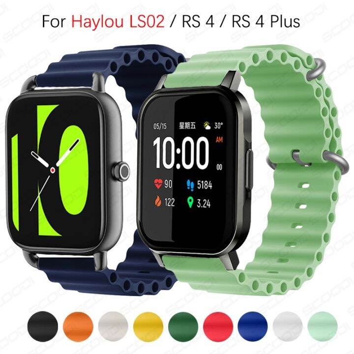 Ocean Silicone Strap For Haylou Smart watch 2 LS02 RS4 RS4 Plus Metal