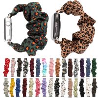 fgbvsdfd Fabric Elastic Strap for Apple Watch 7 6 5 SE 41 45 38mm Women Girls Scrunchie Lace Band Bracelet iwatch serie 3 2 1 42 40 44 mm