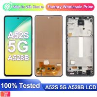 A52S LCD 100 Test For Samsung Galaxy A52s 5G SM-A528B A528N LCD Display Touch Screen Digitizer Repair Parts Assembly With Frame