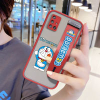 UCUC (สายรัดข้อมือ) เคสมือถือ เคสโทรศัพท์ เคส Samsung Galaxy A71เคสมือถือ เคสโทรศัพท์ เคสสาวการ์ตูน Doraemon กันกระแทก Frosted กลับนุ่มขอบฝาครอบเลนส์ป้องกันเลนส์โทรศัพท์บางเฉียบเคสมือถือ เคสโทรศัพท์ เคส