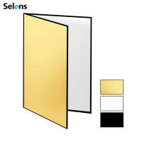 Selens แผ่นสะท้อนแสง3 In 1ขนาด17X12นิ้ว,แผ่นกระจายแสงแบบพับได้สำหรับสตูดิโอถ่ายภาพสินค้ายังคงใช้ได้และถ่ายภาพอาหารมีสีดำขาวและทอง