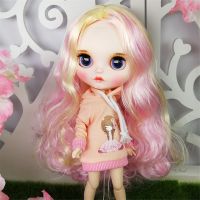 (Popular toys)  DBS Blyth ICY 1/6 Bjd 30เซนติเมตรตุ๊กตาน่ารักสีชมพูเสื้อกันหนาวชุดสาวของเล่นของขวัญ