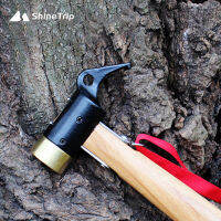 ShineTrip Outdoor Camping ค้อนทองแดงเต็นท์ Tarp Nails Pegs Hammer ด้ามไม้ Outdoor Multifunctional Tools