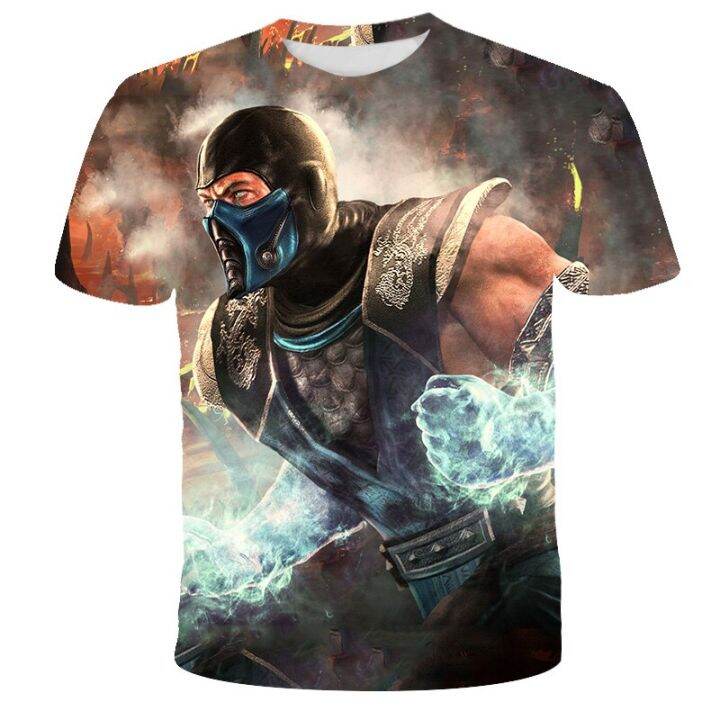 ฤดูร้อน-t-เสื้อ-3d-พิมพ์เกม-mortal-kombat-เด็ก-tshirt-แฟชั่นสบายๆการ์ตูนรอบคอเสื้อยืดเด็กสาวเสื้อผ้าเด็ก