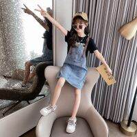 CUI YI SHOP 2023 and New Korean Girls Skirts Childrens Denim Suspender Baby Dresses