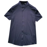 Regular customers bi-modal fully glued summer thin stretch mens light business casual short-sleeved shirt 【JYUE】