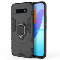 เคส Samsung S10 Plus Case ชุดเกราะกันกระแทก Slim Rugged Hybrid Hard Plastic + Tpu Bracket Magnet 360 Ring Holder ฝาหลัง