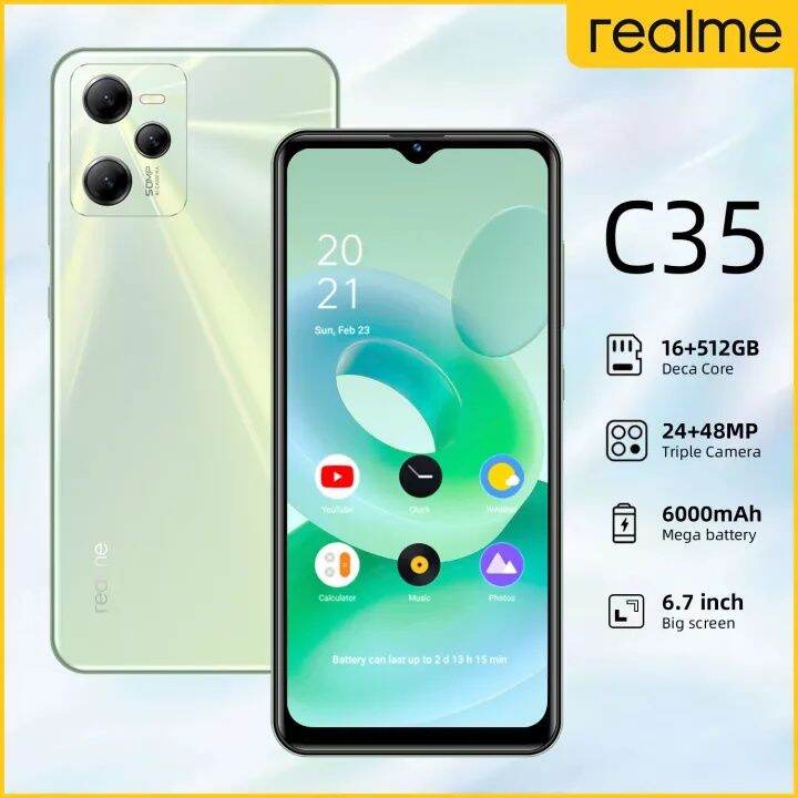 Realme c35 cellphone original Latest 2022 6.7inch android smart phone ...