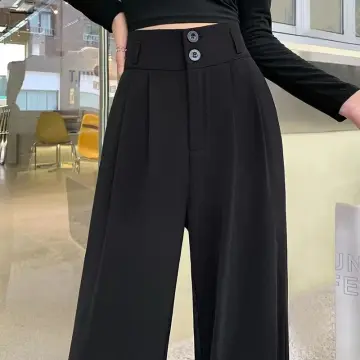 Suit pants for women korean style high waist casual loose straight