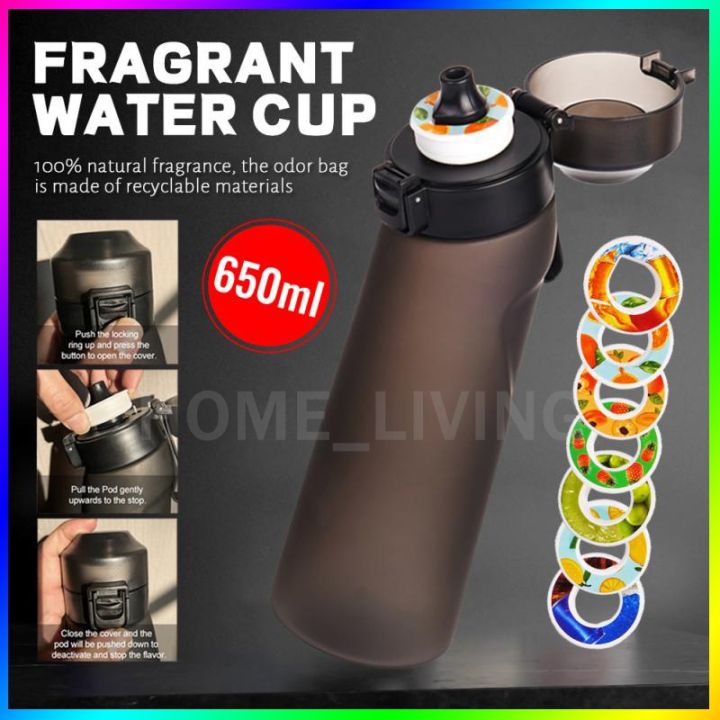 Fragrance Water Bottle 650ml Pop Up Cover Sports Scent Water Cup With Straw