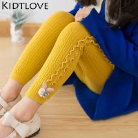 ◕♞ Autumn Winter Fungus Leggings for Girls Candy Color Girls Leggins Elastic Children Pants Baby Ribbed Trousers Kids Clothing 0-8Y