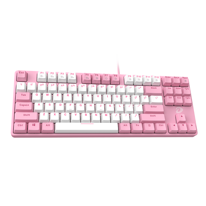 dareu-ek87-glory-gaming-keyboard-pink-white-คีย์บอร์ดเกมมิ่ง-red-switch-แป้นภาษาอังกฤษ-ของแท้-ประกันศูนย์-1ปี