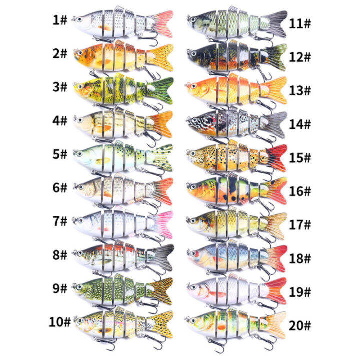 เหยื่อตกปลาปลอม10ซม-18กรัมเหยื่อปลอมมี6ส่วนเหยื่อแข็งเหยื่อตกปลาเหยื่อข้อเหวี่ยงพร้อมตะขอแหลม