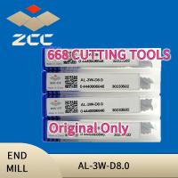 ZCCCT การตัดเฉือนหยาบของ Al alloy AL-3W-D6.0 AL-3W-D8.0 โซลิดคาร์ไบด์ 3 ขลุ่ยปลายขลุ่ยแบน 6 มม. ก้านตรง