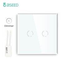 ☜✘ Bseed EU Touch Dimmer Switch 2 Gang 1 Way Led White Black Gloden Crystal Class Panel Dimmer