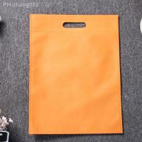 Non-Woven Fabric Folding Tote Bag Handbag Solid Color Simple Folding Environmental Bag Women Men Useful Grocery Storage