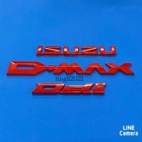 โลโก้* ISUZU D-MAX Ddi สีแดง ติดท้ายกระบะ ISUZU D-max 2012-2019 ราคาต่อชุด ( มี 3 ชิ้น )