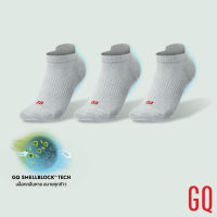 GQ SMELLBLOCK™ Socks Every Day Ankle ถุงเท้าบล็อกกลิ่น ถุงเท้าหุ้มข้อ รุ่นอเวรี่เดย์ สีเทา แพ็ค 3