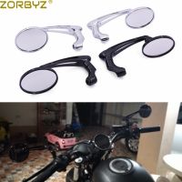 ZORBYZ Motorcycle Black / Chrome L-Bar Round Rearview Side Mirrors For Honda GN125 Cafe Racer Custom