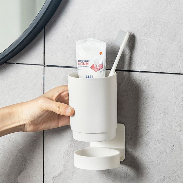 sociable-ไม่มีการเจาะ-ที่วางแปรงสีฟัน-อุปกรณ์ติดผนัง-ติดตั้งง่ายๆ-ชั้นวางแปรงสีฟัน-ของใช้ในห้องน้ำ-มัลติฟังก์ชั่-ที่ใส่แปรงสีฟัน-ห้องน้ำในห้องน้ำ