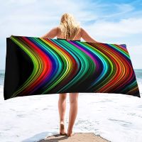 ✢✕♙ Oversized Beach Towel Plush Thick Large Pool TowelStriped Quick Drying Swimming Towel Soft Absorbent Sand Free Swim Towels