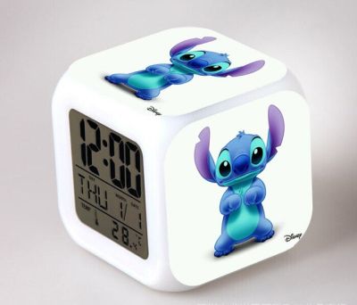 【Worth-Buy】 Lilo Stitch การ์ตูนนาฬิกาปลุกเด็กนาฬิกาปลุกดิจิตอลนาฬิกาของเล่นนำ Reloj Despertador ไฟปลุก Reveil นาฬิกาตั้งโต๊ะ