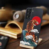 [IFGG ONE] สำหรับ Samsung S21 S30 Ultra เคสโทรศัพท์ Galaxy S 21 30 30 Ultra 21Ultra 3d การ์ตูนน่ารัก Tiger Matte Black Back Coque ผู้หญิงผู้ชาย