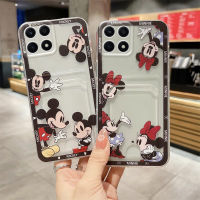 Lovely Mickey Transparent Card Holder Phone Case for NOVA 6SE HONOR X9a X8a X8 X8 5G X9 X6 70 50 50 Lite Newest Soft TPU Handphone Casing Silicone Shockproof Phone Cover Shell Top Seller