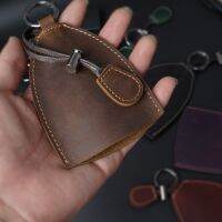 ☍ Natural Leather Vintage Retro Key Wallet Business Men Cars Key Storage Portable Bag Mini Key Pouch Cowhide Key Case Pouchs