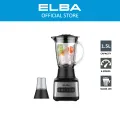ELBA Glass Jar Blender EBG-K1556G(BK) - 6-speed with Pulse Function, Grinder, Black (1.5L/500W). 