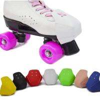 2pcs Quad Roller Skate Toe Guard Cover Skating Front Cover Protector Women Girls Colorful Mircofiber Leather Sliding Accessories