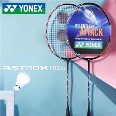 Yonex ซื้อ1แถม6ฟรี4U 100ZZ สตรอกซ์คาร์บอนแบบเต็มชิ้นไม้แบดมินตันการแข่งขันของแท้