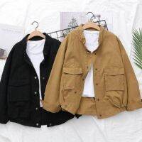 Gogo Buy SELLY BIG POCKET PARKA Plain Canvas Jacket