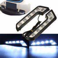 2Pcs รถโคมไฟรักษาความปลอดภัย L Shape 12V LED Auto Car 12LED DRL Daytime Running Driving LIGHT