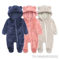 ✓ Novo outono inverno infantil dos desenhos animados urso macacão para recém nascido bebê traje meninos geral meninas de algodão com capuz roupas