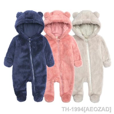 ✓ Novo outono inverno infantil dos desenhos animados urso macacão para recém nascido bebê traje meninos geral meninas de algodão com capuz roupas