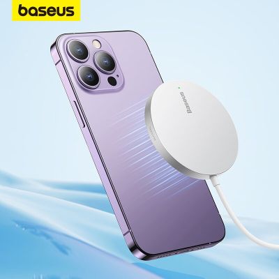 Baseus 15W Magnetic Wireless Charger สำหรับ 14 Qi Fast Wireless Charging Pad สำหรับ 13 12 11 Ultra Thin Phone Charger
