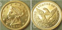 【Booming】 Noon Traders $2.5 Liberty Gold 1850-O คัดลอกเหรียญ