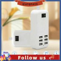 ซ็อกเก็ตอะแด็ปเตอร์ไฟที่ชาร์จแบตเตอรี่โทรศัพท์6พอร์ตแบบพกพา USB แบบ QIANGNAN6