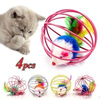 2pc/4pc Funny Caged Mouse Rat Pet Ball Toy for Cat Dog Pet Novelty Toy Cute Pet Supplies